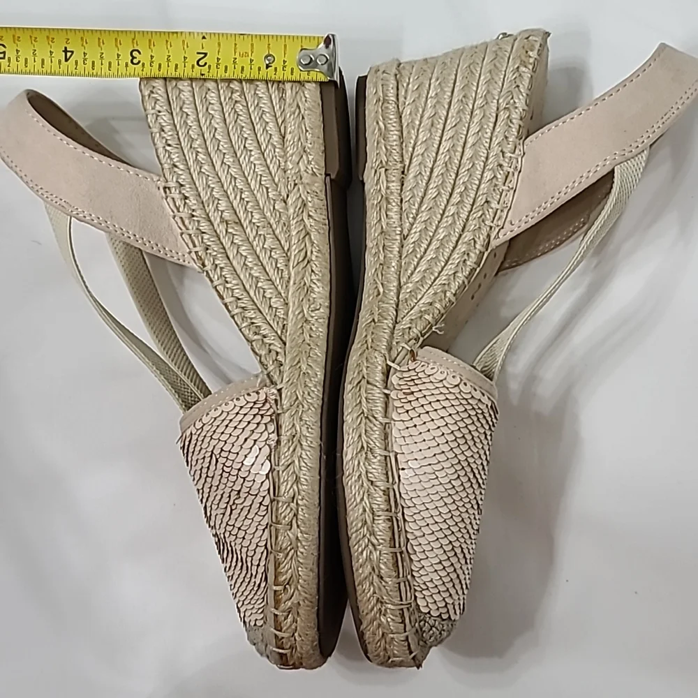 Anne Klein Abbey Sequin Espadrille Wedge Sandals Sz. 8M